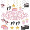 Happy Birthday Movie Theme Party Dekorationen, Popcorn Kamera Ballons, Cake Topper Pink Movie Night Party Supplies für Mädchen