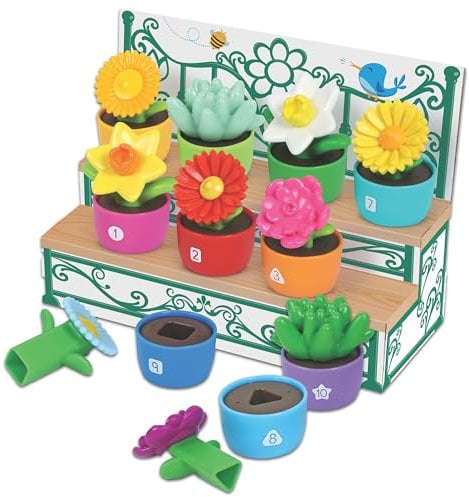 Learning Resources Shape & Colour Garden, Flower Toy for Toddlers, Sorting and Stacking Toys, Travel Toy, Sensory Toys, Ages 18mths +