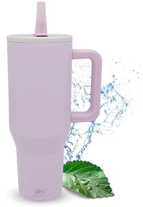 MB Essentials Taza térmica con pajita y asa (rosa)