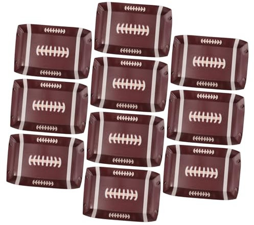 WEKADRIN 10pcs Football Theme Snack Trays for Party Decorations Functional Food Serving Plates for Birthdays and Sports Events Compact and Easy to Store Your Celebration