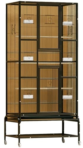 Jaula grande para pájaros con ruedas – Aviario de hierro para periquitos, cacatúas, pinzones, conures