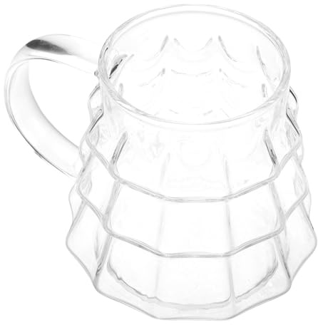 Cabilock Taza de Vidrio con Forma de Árbol de Navidad Transparente para Café Té y Leche para Bebidas Festivas y Decoración Navideña Elegante