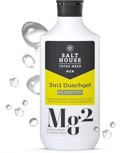 SALTHOUSE Totes Meer Männer 3in1 Duschgel Sensitiv mit Algenextrakt - 250ml | für Körper, Gesicht und Haare, reinigt ohne Auszutrocknen - lindert Juckreiz- und Spannungsgefühle - für sensible Männerhaut
