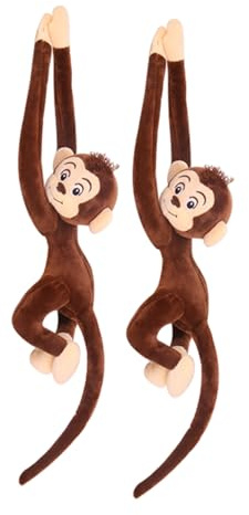 2x Groß Affe Kuscheltier Lange Arme Zum Umhängen, Süßer Langarmiger AFFE Hanging Monkey Kuscheltier Plüsch Colobus Stummelaffe, Plüschtier AFFEs,Hängende Stofftier Für Kinder Mädchen Und Junge-n 65 Cm