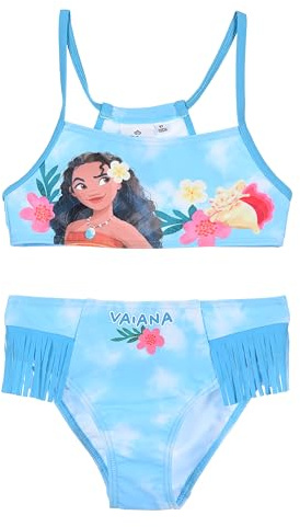 Disney Vaiana Bikini 2 pièces pour filles, maillot de bain avec personnage Océanie, franges décoratives