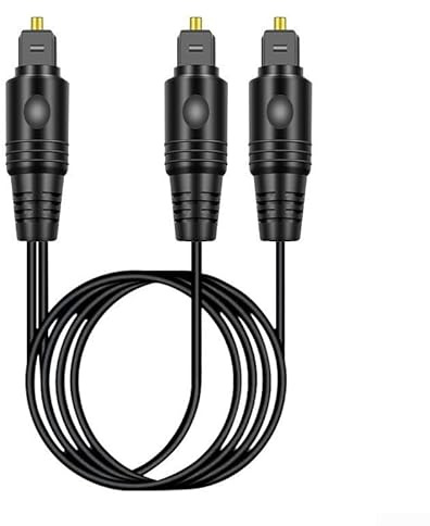 Cavo audio sdoppiatore digitale, ingresso ottico maschio 2 uscite maschio per Home Theater Surround Sound PCM plastica nero (2 metri)