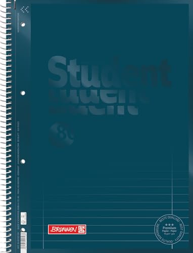 BRUNNEN Collegeblock Premium Student Colour Code | A4, Lineatur 27, 80 Blatt, denim