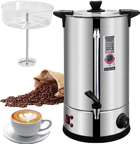 Urna de café de acero inoxidable, cafetera de gran capacidad para preparación rápida y dispensación de agua caliente en reuniones en casa u oficina