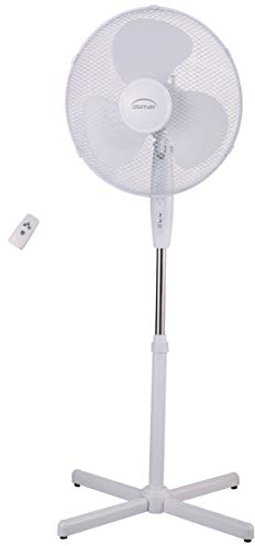 Domair fl40rm Standventilator, schwenkbar mit Fernbedienung 40 cm weiß