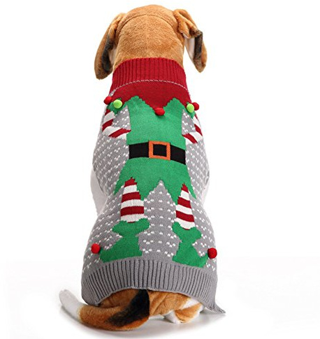 NACOCO Christmas Dog Sweater Ugly Elf Pet Jumper Clown Holiday and Party for Dog and Cat (Clown,XXL)