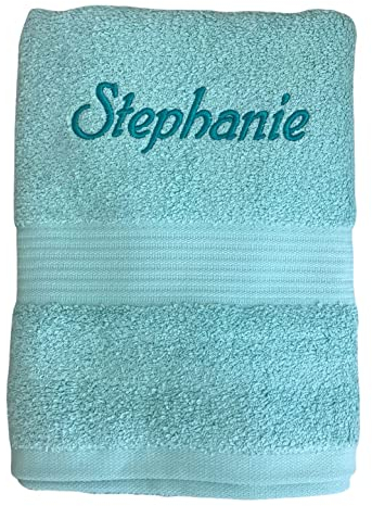 Krings Fashion Premium Handtuch 50 x 100 cm - Namen nach Wunsch individuell anpassbar - Hochwertig Bestickt - Deutsche Marke - 100% Baumwolle - Mint