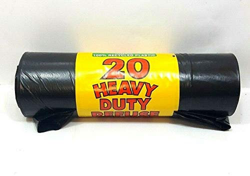 ROYAL MARKETS ROLL OF 20 HEAVY DUTY REFUSE SACKS HOME RUBBISH WASTE BIN LINER BLACK BAGS (4)
