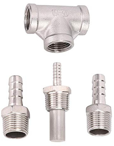 Fdit Household Stainless Steel Beer Brewing Inline Aeration Stone Aerator Kit Oxygenation Diffuser for Homebrew Accessories