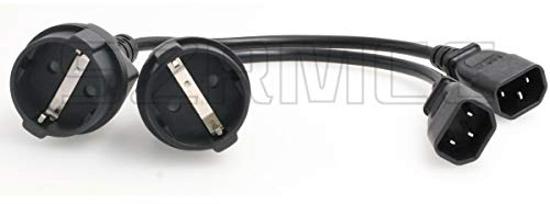 SZRMCC USV-PDU-Netzkabel IEC 320 C14-Steckeradapter zum Konvertieren von Europa CEE7 / 7 Schuko-Buchse, IEC320 C14 Stecker zu Europa Buchse Buchse Kurzes Adapterkabel (2Pcs)