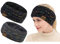 Winter Schleifen Stirnband Damen Gestrickt Warmes Stirnbänder Ohrenwärmer Kopfband Haarband Verdicken für Frauen Mädchen, Elastische Häkelarbeit Thermo Stirnband (Reines Schwarz, reines Grau)