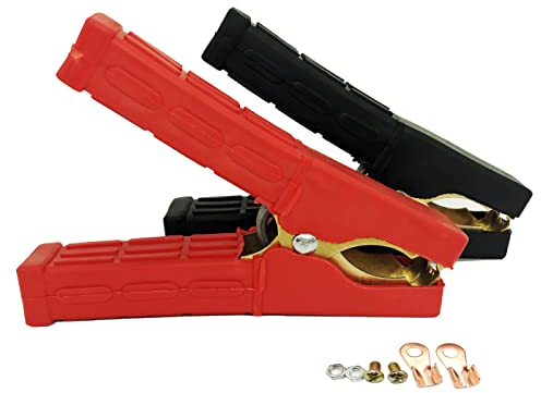 Jumper Cable Battery Clamps Crocodile Clamp Pure Copper 100A/800A/1500A Car Battery Charger Clamps Power Replacement Battery Alligator Clips Jumper Cables Clamp (100-500A)