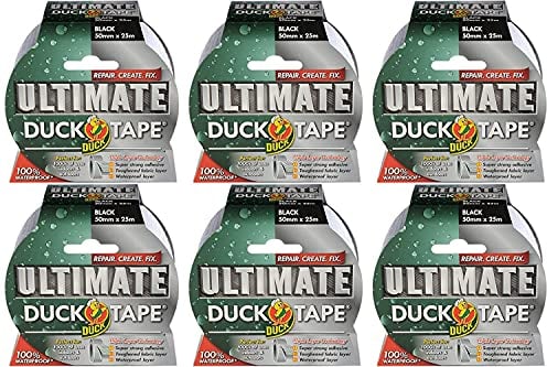 Duck Tape 232152.6 Ultimate Cloth Tape Black 50mm x 25m, Pack of 6