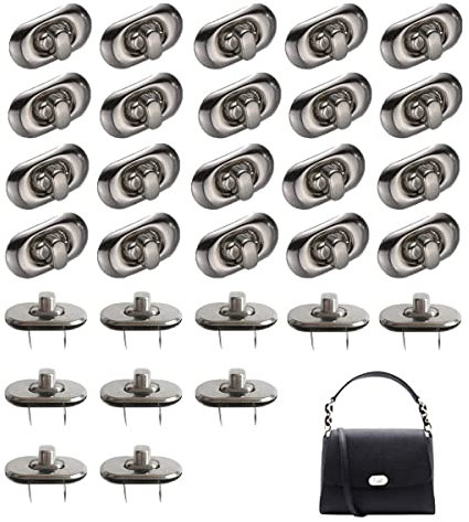 Twist Turn Lock,Forreen 30 Stück Drehverschluss Handtaschenschloss Taschenverschlüsse Mappenschloss Taschen Nähen Zubehör für Leder Handtasche Tasche Zubehör