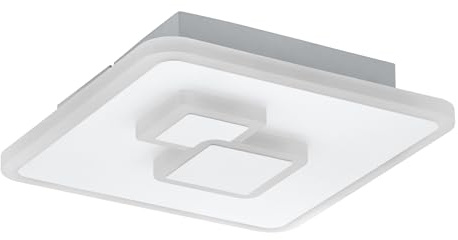 EGLO LED Büro-Deckenleuchte Cadegal, Deckenlampe Küche | Aufbauleuchte aus weißem Stahl und Kunststoff, Bürolampe neutralweiß, 20x20 cm