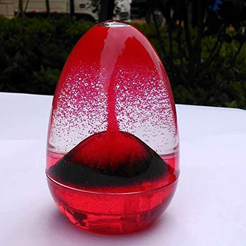 Minuterie liquide jouet sensoriel mignon en forme d'œuf amusant Vulcano Design Petit design décoratif Stress Soulagement de sablier liquide coloré Minuteur Eau Fidget Jouet Minuteur Sable Rouge