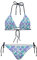Howilath Bikini-Set, sexy 2-teilig, Bikini, Badeanzug, gepolstert, Triangel-Bademode, für Damen, Palmenblume, Avocado, Pfotenabdrücke, Meerjungfrau-Türkis, L