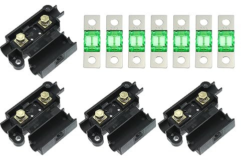 X AUTOHAUX 30A Fuse Kit 4 ANS Holders 7 x 30 AMP Fuses for Auto Dual Battery
