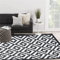 Enipate Geometric Outdoor Rugs for Garden Patios Clearance, 4x6ft Reversible & Easy Cleaning Decking Rug, Portable Comfortable Woven Waterproof Carpet (120x180cm, Black)