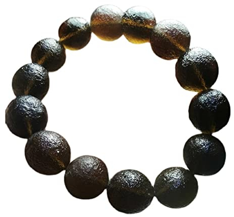 MoldaVIT-Gras-Kristall-runde saffalte Arizona-Armband braune Farbe 8-20mm 18 cm .SBOTTON-8571 (Metal Color : 8mm)