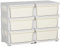 HOMCOM Kids Storage Units with 6 Drawers 3 Tier Chest Vertical Dresser Tower Toy Organizer for Nursery Playroom Kindergarten Cream