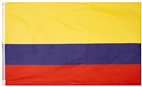 MUWO Flagge Nations Together 90 x 150 cm Nationalmanschaften, doppelseitige Gartenflagge, wetterfeste Fanflagge, Fußballflagge Polyester Länderfagge Deutschland mit Ösen (Kolumbien)