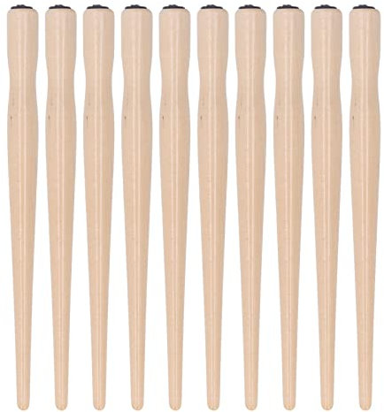 Ozgkee 10 Pièces Porte-stylo Plume, Prise en Main Confortable Plus Lisse Porte-plume Bande Dessinée en Bois pour Art Peinture Calligraphie Anglaise(Couleur du bois naturel)