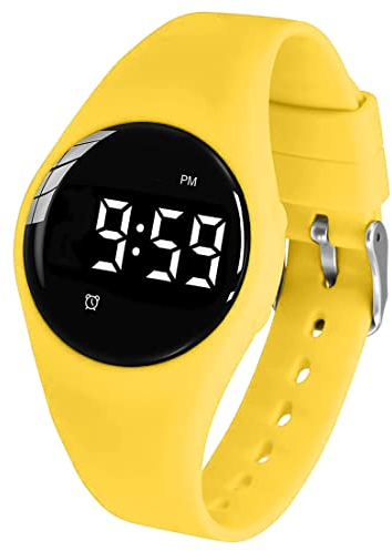 e-vibra Vibrating Alarm Watch, Waterproof Potty Training Watch Rechargeable Medical Reminder Watch with Timer and 15 Daily Alarms (Yellow)