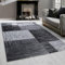 Teppium Moderner Kurzflor Teppich Wohnzimmer 300x400 (280 x 370 cm) Schwarz - Waschbarer Teppich, Abstrakt Kariert Design, Pflegeleicht, Weich - Ideal für Schlafzimmer, Esszimer und als Küchenteppich
