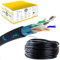 EXTRALINK Cable de red Cat 6 para exterior Cable FTP (F/UTP) Cable Ethernet Cat 6 Apantallado 305M 23AWG, Cable red Par Trenzado, Cable Rj45 Cat 6 Cobre, Cubierta exterior PE, Frecuencia hasta 250MHz