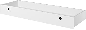 MINIO go for it - Bettschublade FEMII I Unterbettschublade I 138x17x47 cm I Jugendzimmer I Kinderzimmer I Fuß auf Rollen I Laminierte Möbelplatte I Kunststoffgriffe I Weiß