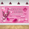 DPKOW Sensibilisation Cancer du Sein d'Octobre Rose Bannière Décoration, Toile de Fond Bannière pour Ruban Rose Octobre Intérieur Extérieure Décoration, Rose Octobre Activité Photobooth, 185 * 110cm