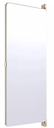 Ganzkörperspiegel mit integriertem drehbarem Schminkspiegel, Garderobenspiegel gegenüber der Tür, spezieller Schminkspiegel, klappbarer Drehspiegel, Garderobenspiegel (Color : Champagne Gold, CH : 9