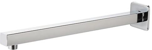 Brazo de ducha de 50 cm con brida y cinta de teflón, brazo de ducha de extensión Markcco para baño, cabezal de ducha fijo de lluvia y cabezal de ducha de lluvia, acero inoxidable sólido, montaje