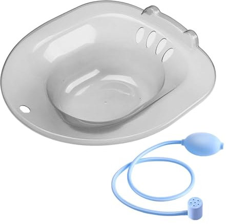 Amagogo Sitzbadewanne, Damen-Toilettensitz für ältere Menschen, Sitzbadewanne, Universal-Fit-Hüftbadewanne, Waschschüssel-Reinigungsbecken für den Duschraum, grau B