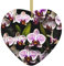 Orchideen-Druck, Herz, Weihnachtsbaum, Keramik, hängendes Zubehör für Zuhause, Innen- und Außenbereich, Weihnachtsdekoration