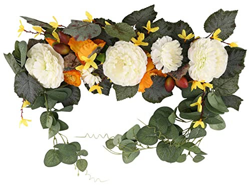 Acfthepiey Greenery Frühlingsblumen-Dekoration mit und für Haustür, Fenster, Wand, Hochzeitsbogen