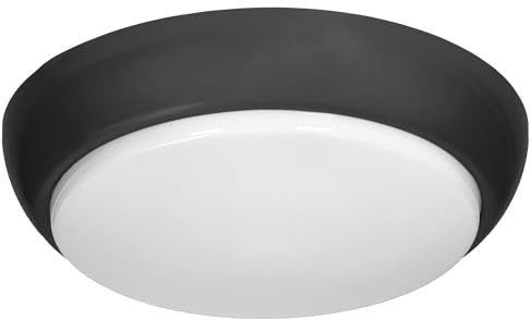 Miratic Lampe Plafond pour 2 x E27 Sources de Lumière Remplaçable Luminaire Plafonnier IP44 Plafonnier Chambre pour 2 Ampoules max 40W Applique Mural (noir)