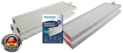 Hooster 2 Filtersets kompatibel mit Zehnder Filter ComfoAir Q350 (NICHT ComfoAir 350) / Q450 / Q600 | Filter G4 + F7 je 2 Stück