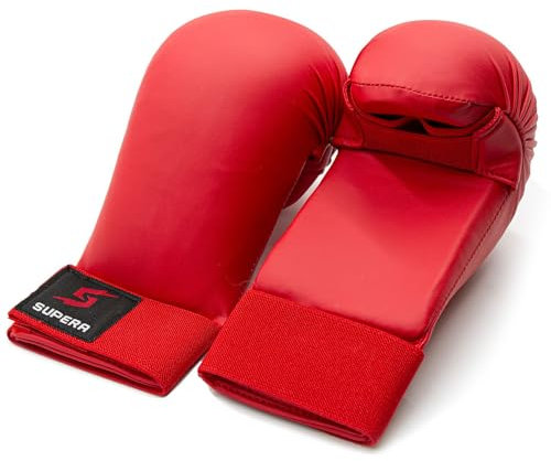 SUPERA Karate Handschuhe in rot und blau – Boxhandschuhe für Karate, Taekwondo, Ju Jutsu in verschiedenen Größen für Kinder und Erwachsene.