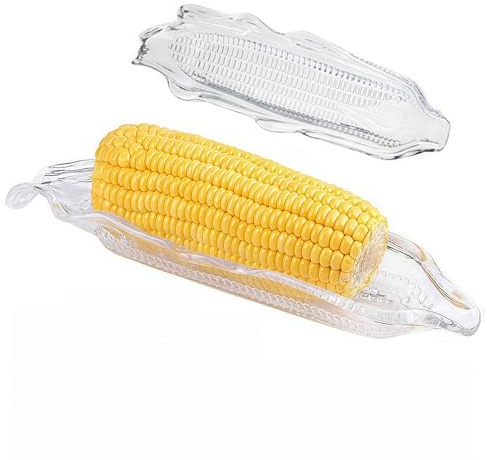 Corn Tray, Bbq Transparent Corn Dish, Family Barbecue Tool, Corn Holders Skewers Trays Storage Container Party Dinnerware Sets 4pcs Loopunk
