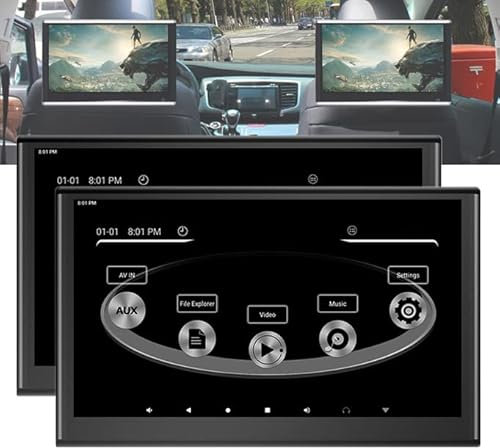 Lecteur Dvd Portable 11,6 Pouces Pour Voiture, Lecteurs Vidéo D'appuie-tête De Voiture Android, Prise En Charge 1080p/usb/sd/fm/wifi, 1 Pièces/2 Pièces,2PCS-black