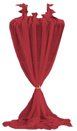 Artoid Mode Boho Käsetuch Gaze Rot Hochzeit Weihnachten Tischläufer 80x300 cm, Tisch Dekoration Party Geburtstag Valentinstag Babyparty Dekor
