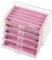 Nwvuop Acrylic Necklace Storage Box 5 Drawers Necklace Holder Acrylic Jewellery Organiser for Bracelet Necklace, Pink
