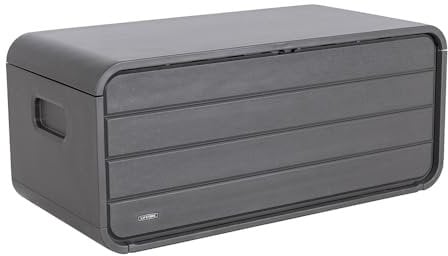 LIFETIME Gartenbox Space L | 515 L | Anthrazit | Kissenbox & Auflagenbox | mit Gasdruckfedern | Schlossvorrichtung | HDPE Kunststoff | Tragegriffe | wetterfest & UV-beständig
