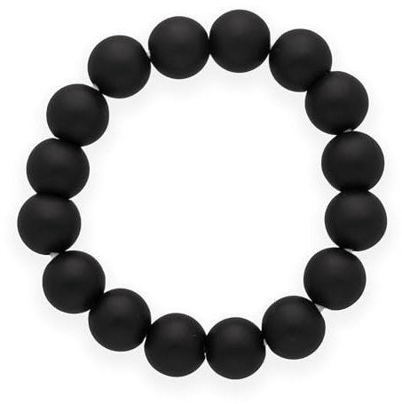 Lebensquelle Plus Mini Kugel Ring | 4mm | Hochwertiger Edelsteinring (Onyx, matt, 59-61)